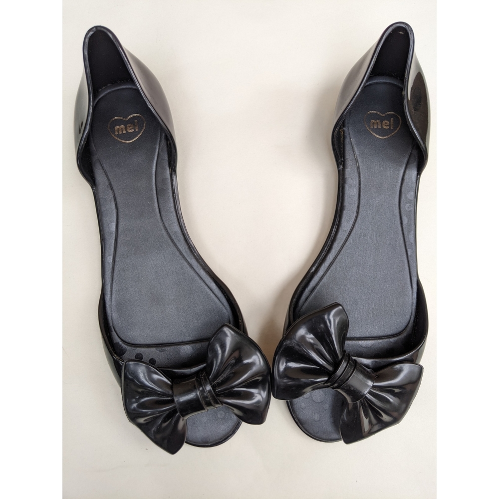 MEL Melissa black bow jelly flats 7
